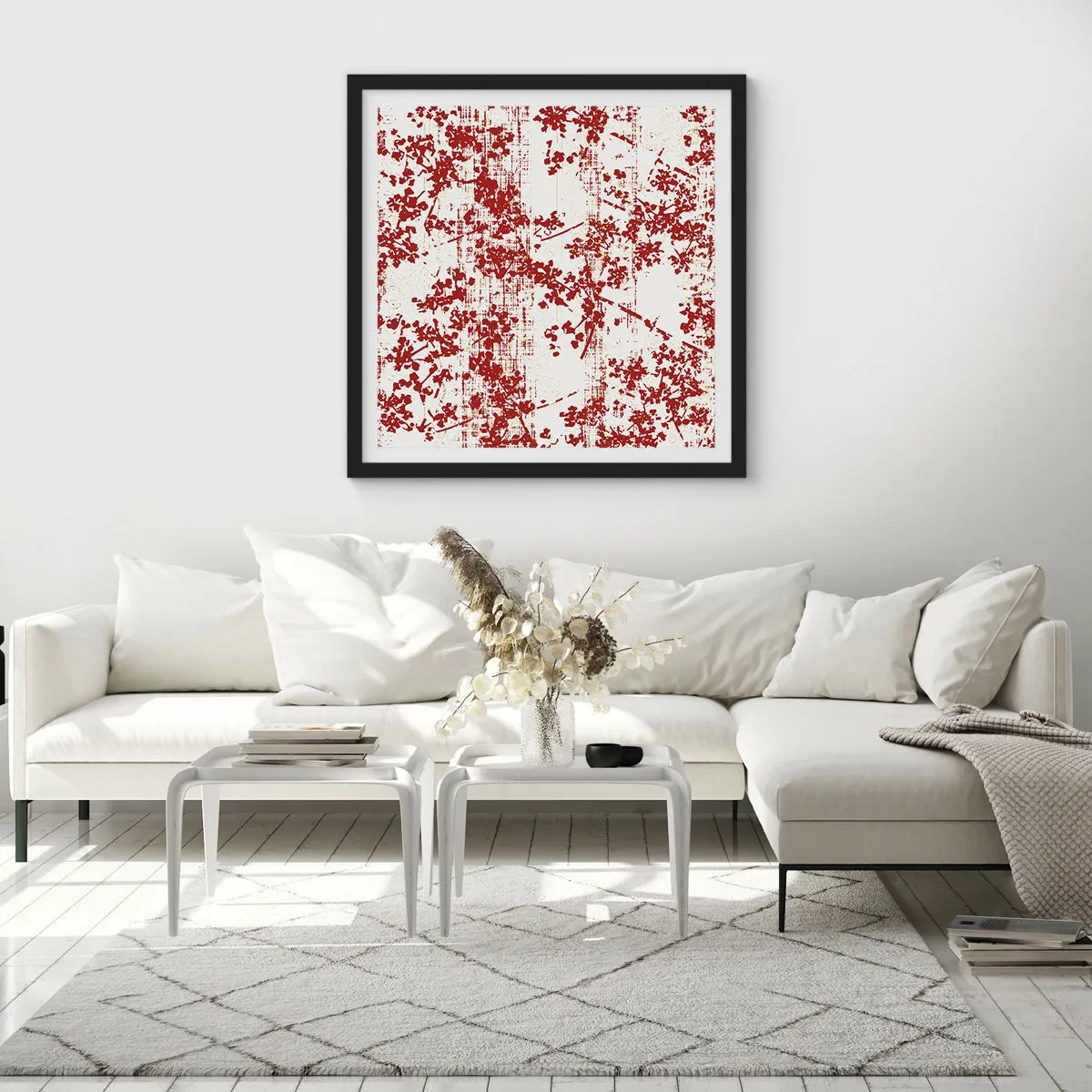 Plakat w czarnej ramie - Jak dawny perkalik - 60x60 cm