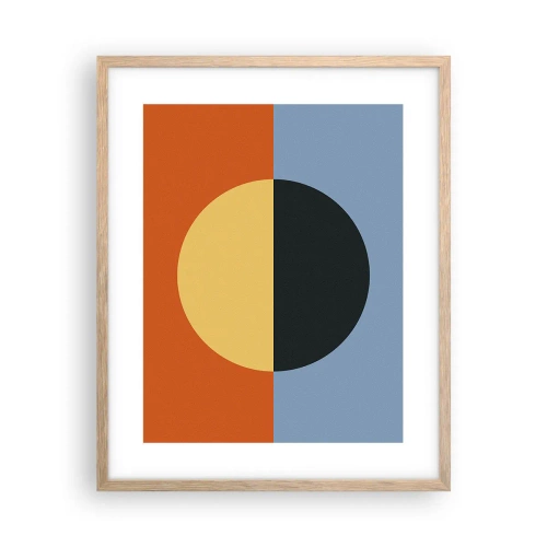 Plakat w ramie jasny dąb - Kompozycja ciepła i chłodu - 40x50 cm