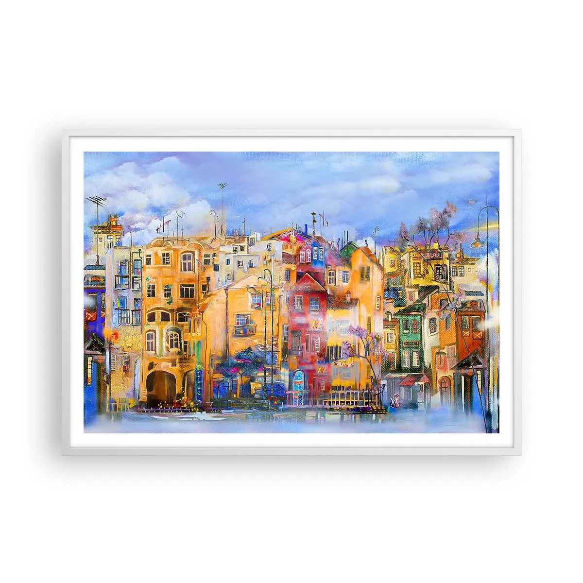 Plakat w białej ramie - Jesteśmy razem - 100x70 cm