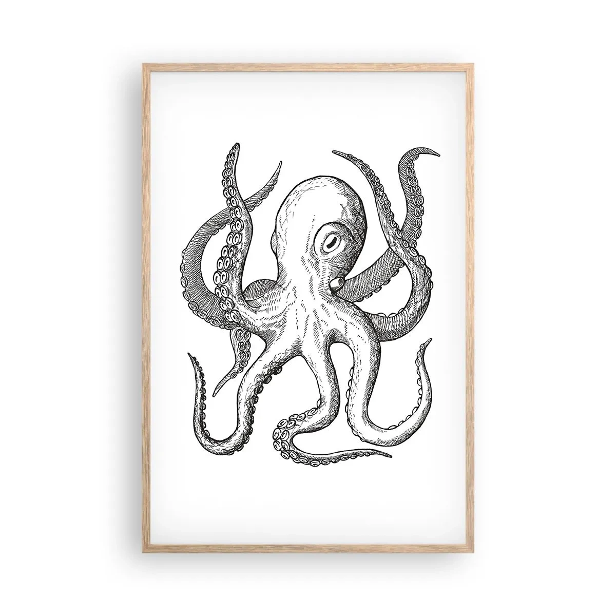 Plakat w ramie jasny dąb - Tańcząca z falami - 61x91 cm