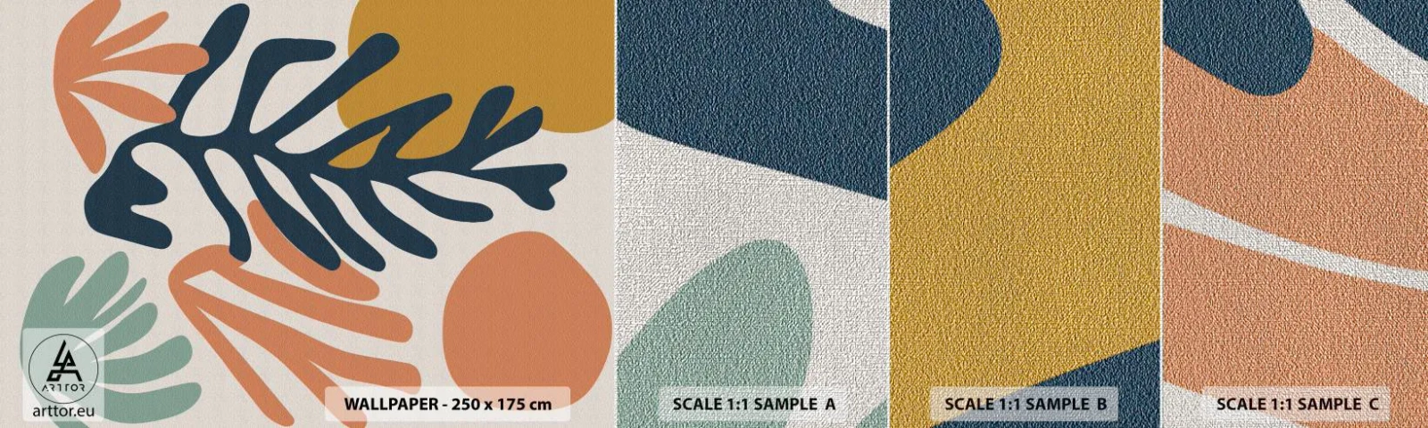 Fototapeta Próbka Premium Canvas - Koralowe morza - Boho, Minimalistyczny, Liść - 100x30 cm