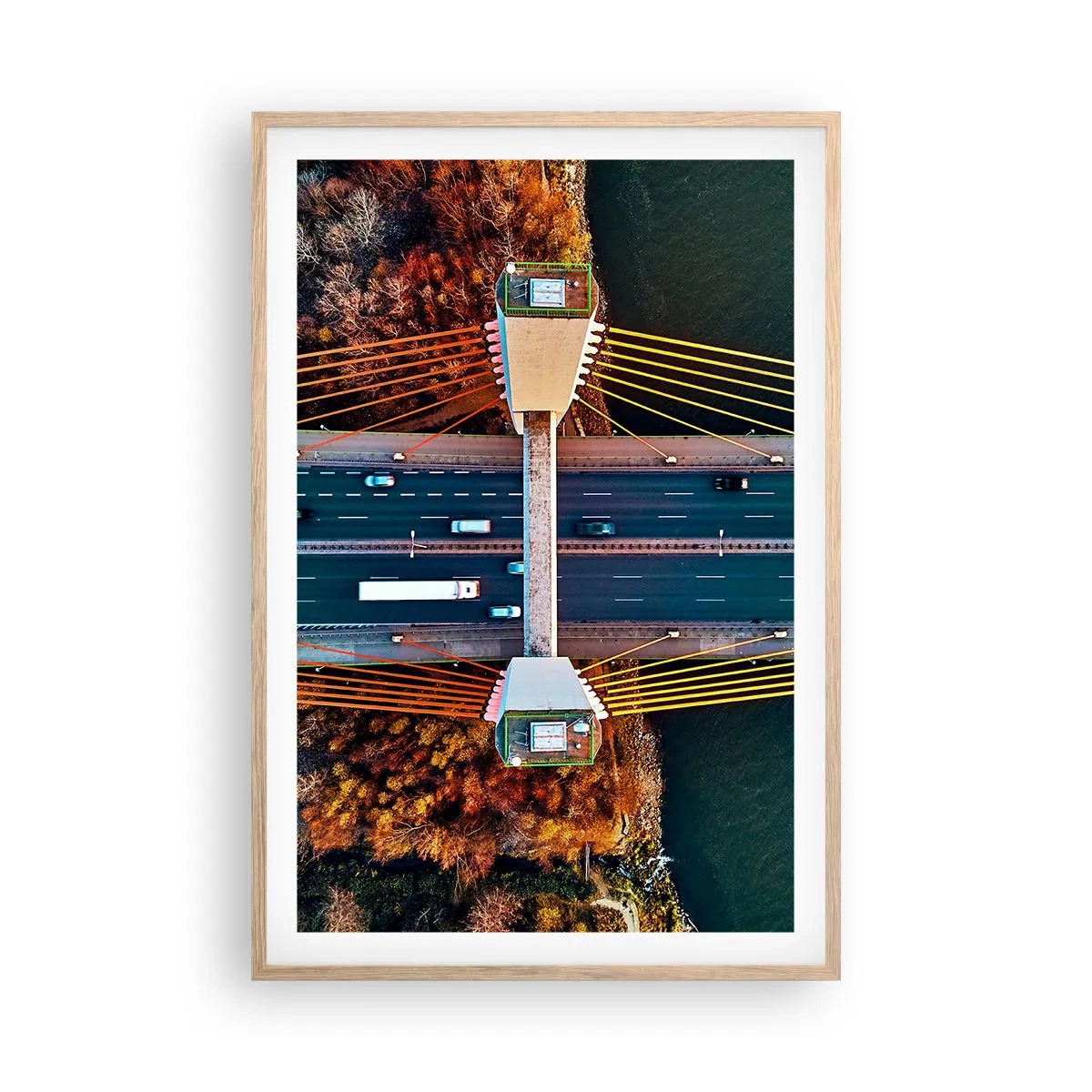 Plakat w ramie jasny dąb - ZA wodami, za lasami - 61x91 cm