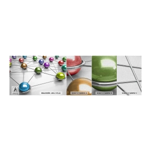 Fototapeta Próbka Premium Canvas - Kosmiczna pajęczyna - Abstrakcja, Metalowe Kule, 3D - 100x30 cm