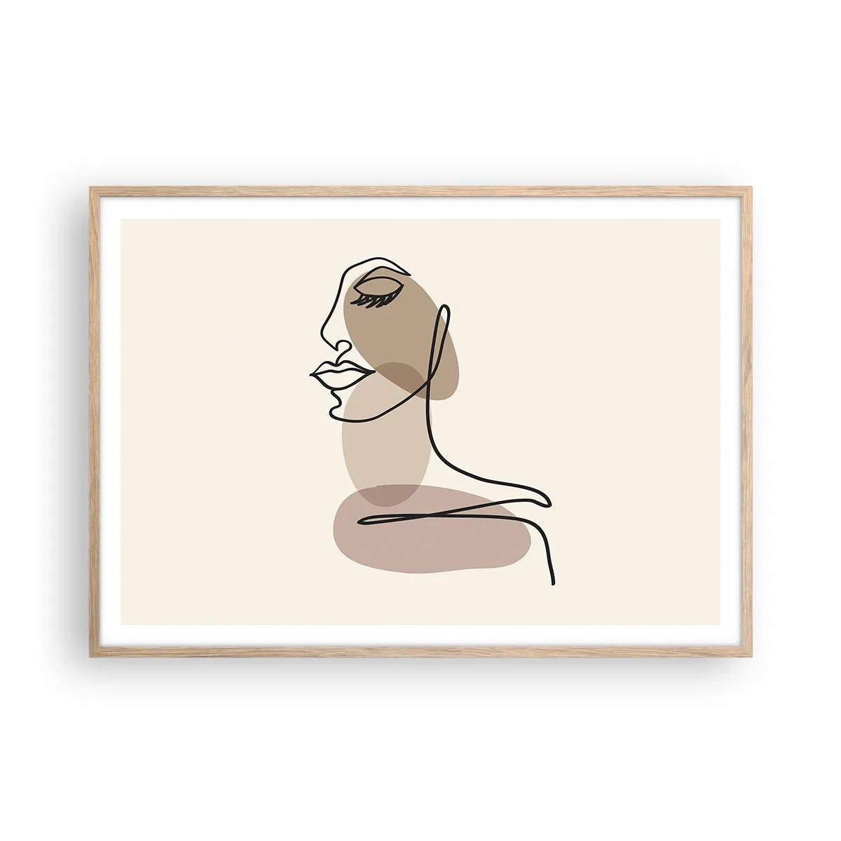 Plakat w ramie jasny dąb - Zasłuchana w siebie - 100x70 cm