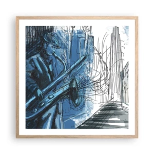 Plakat w ramie jasny dąb - Miejska rapsodia - 60x60 cm