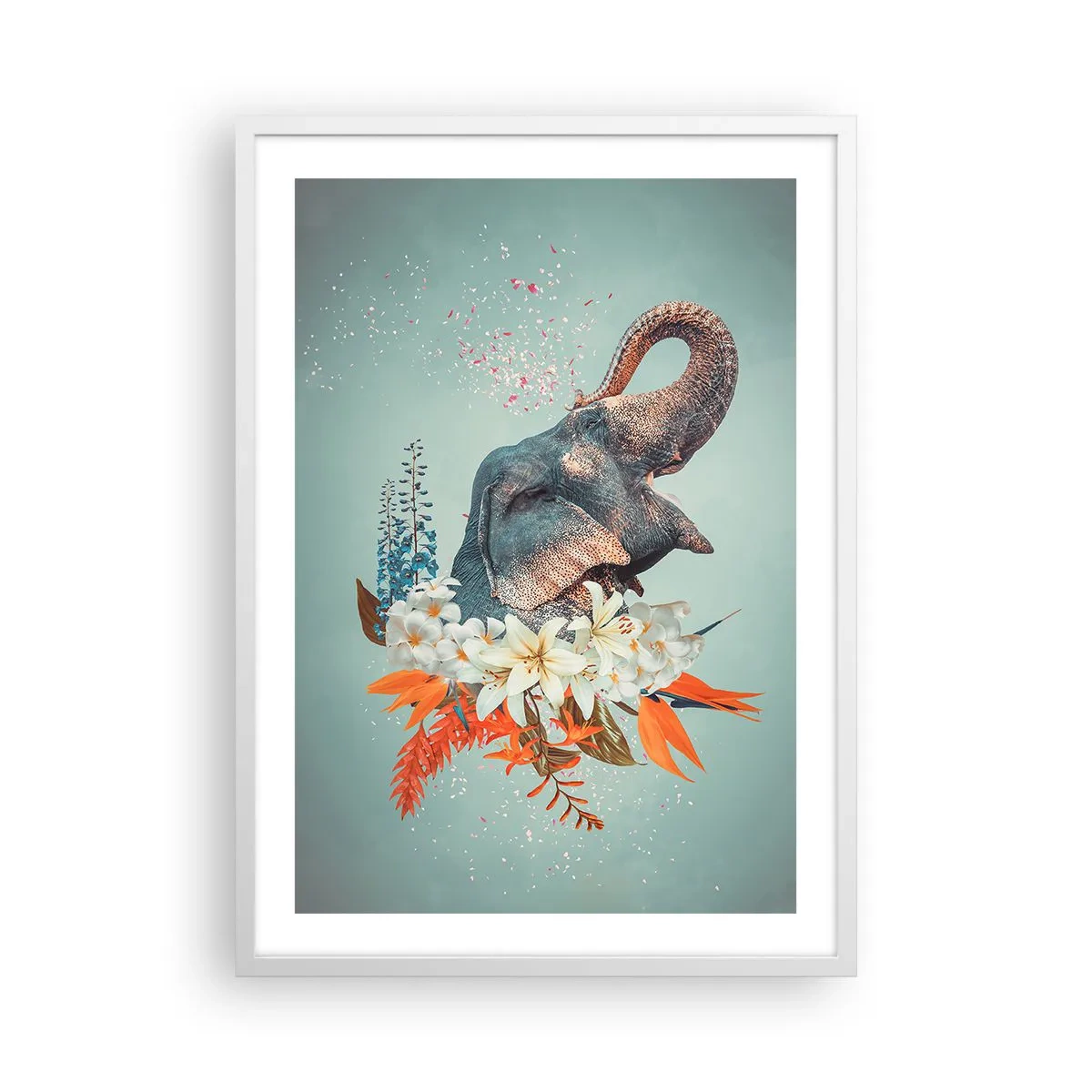 Plakat w białej ramie - Ryk radości - 50x70 cm
