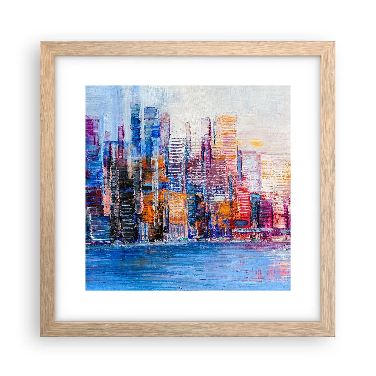 Plakat w ramie jasny dąb - Radosna metropolia - 30x30 cm