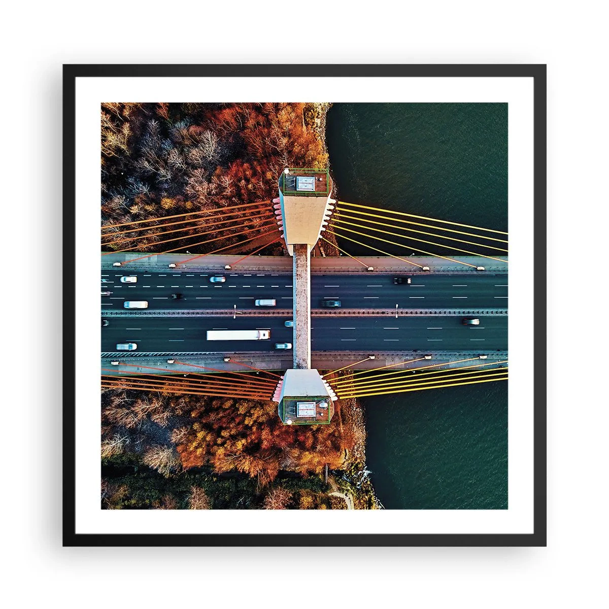 Plakat w czarnej ramie - ZA wodami, za lasami - 60x60 cm