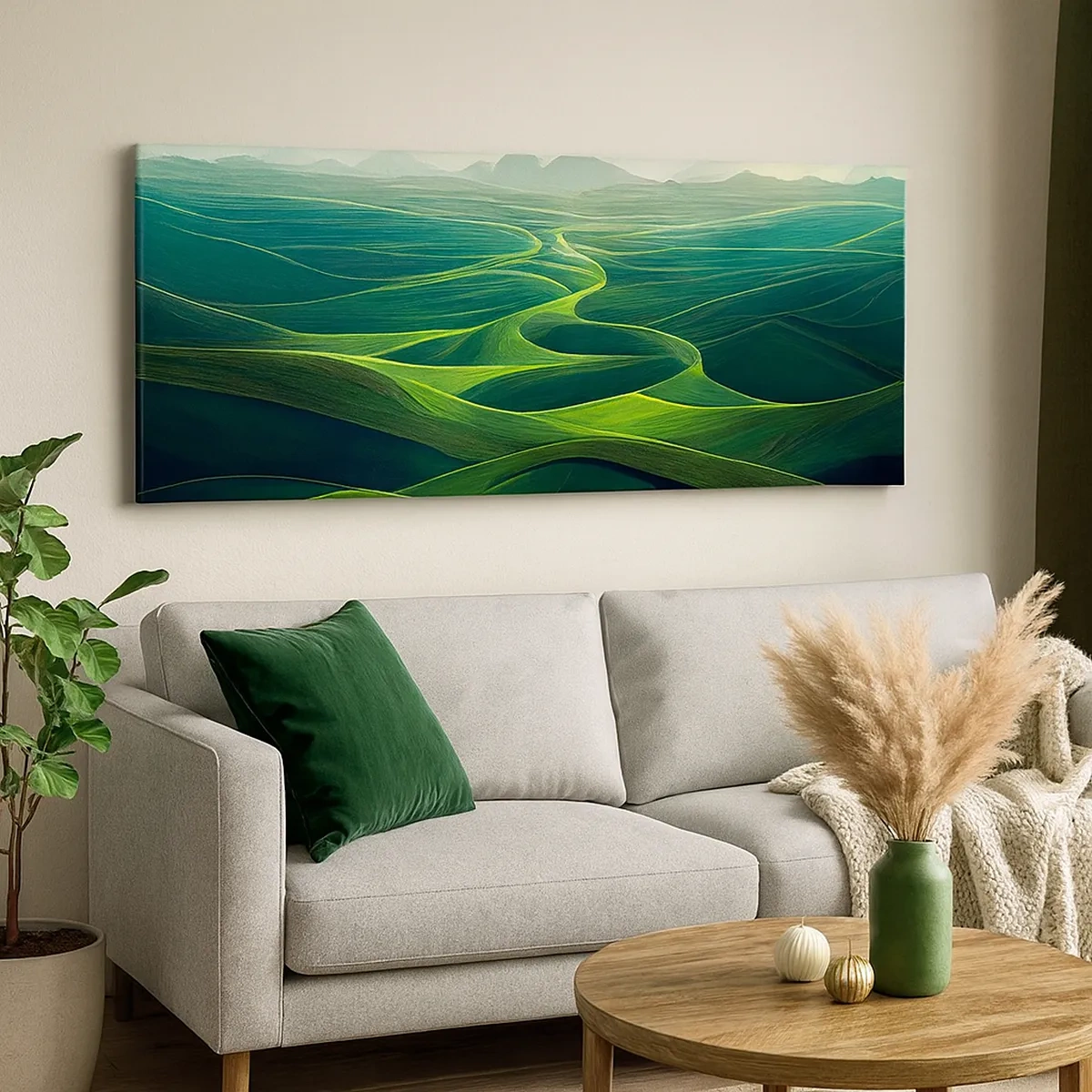 Obraz na płótnie - W zielonych dolinach - 30x30 cm