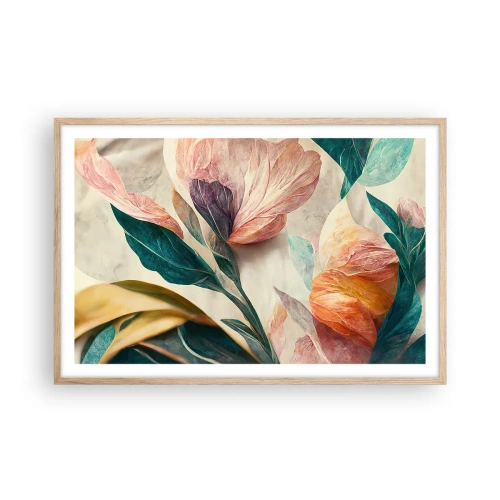 Plakat w ramie jasny dąb - Kwiaty wysp południowych - 91x61 cm