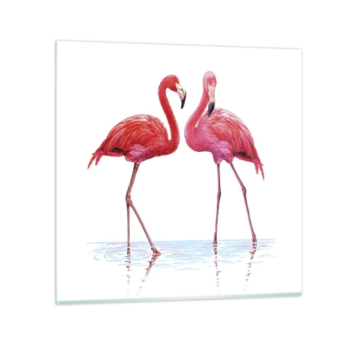 Obraz na szkle - Różowe randez-vous - 70x70 cm