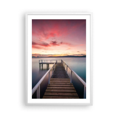 Plakat w białej ramie - Łagodny płomień wieczoru - 50x70 cm