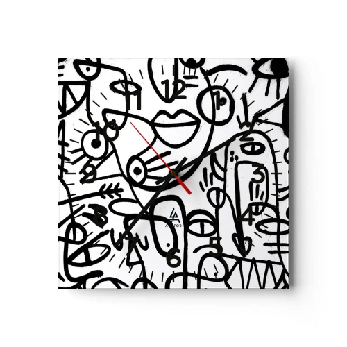 Zegar ścienny - Twarze i miraże - 40x40 cm