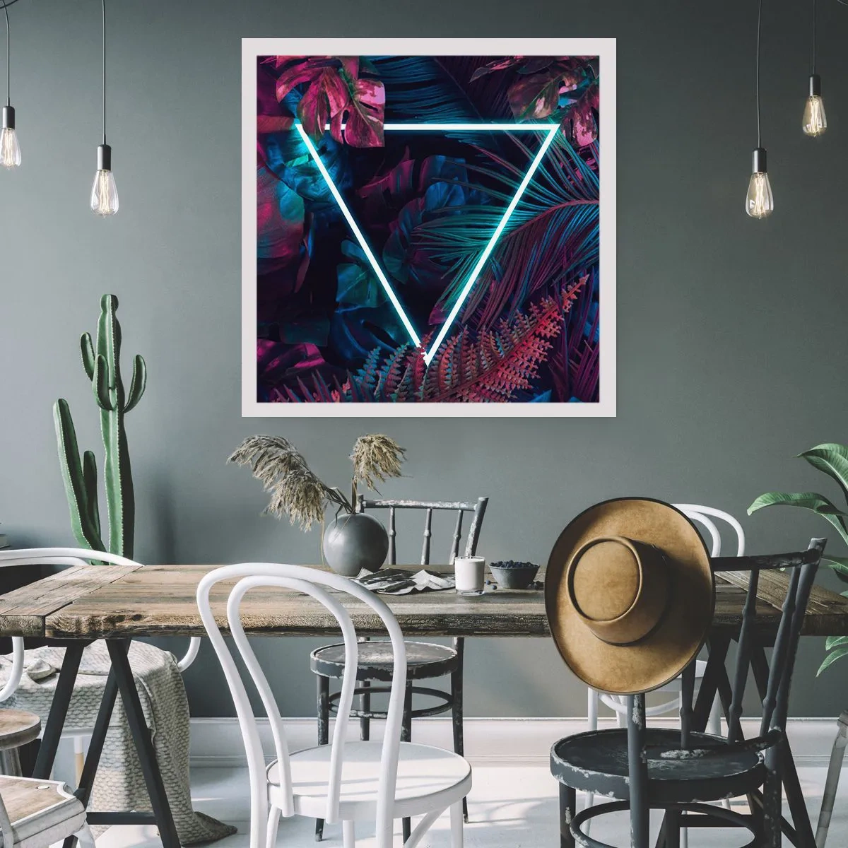 Plakat - Ogród w stylu disco - 40x40 cm