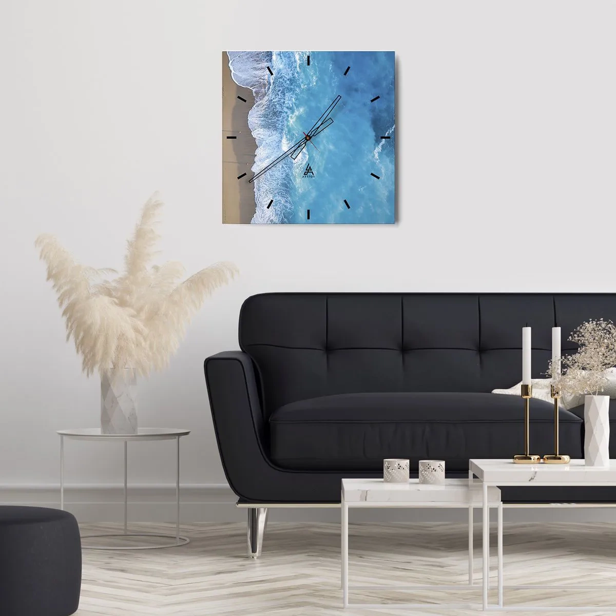 Zegar ścienny - Siła błękitu - 40x40 cm
