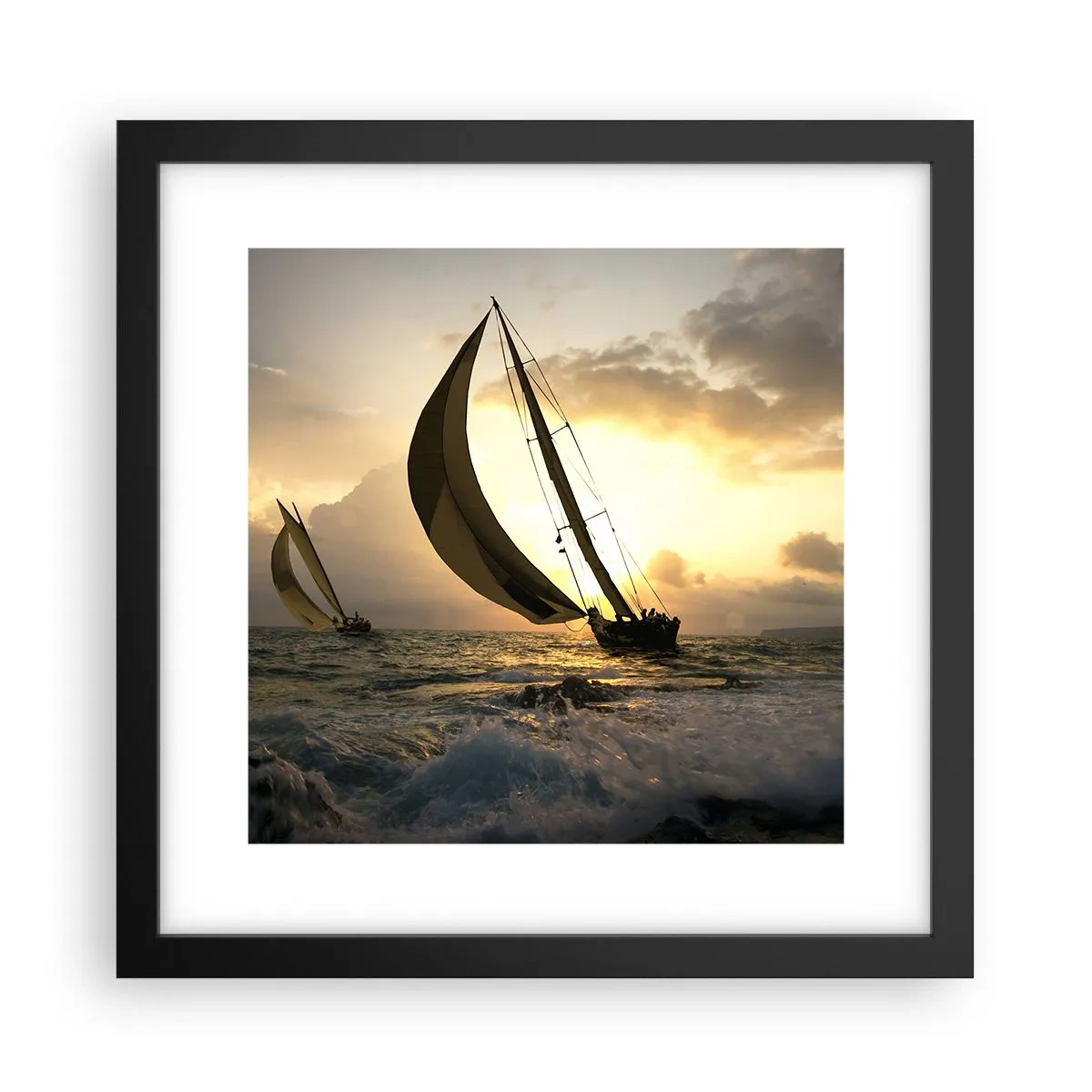 Plakat w czarnej ramie - Z wiatrem i pod wiatr - 30x30 cm
