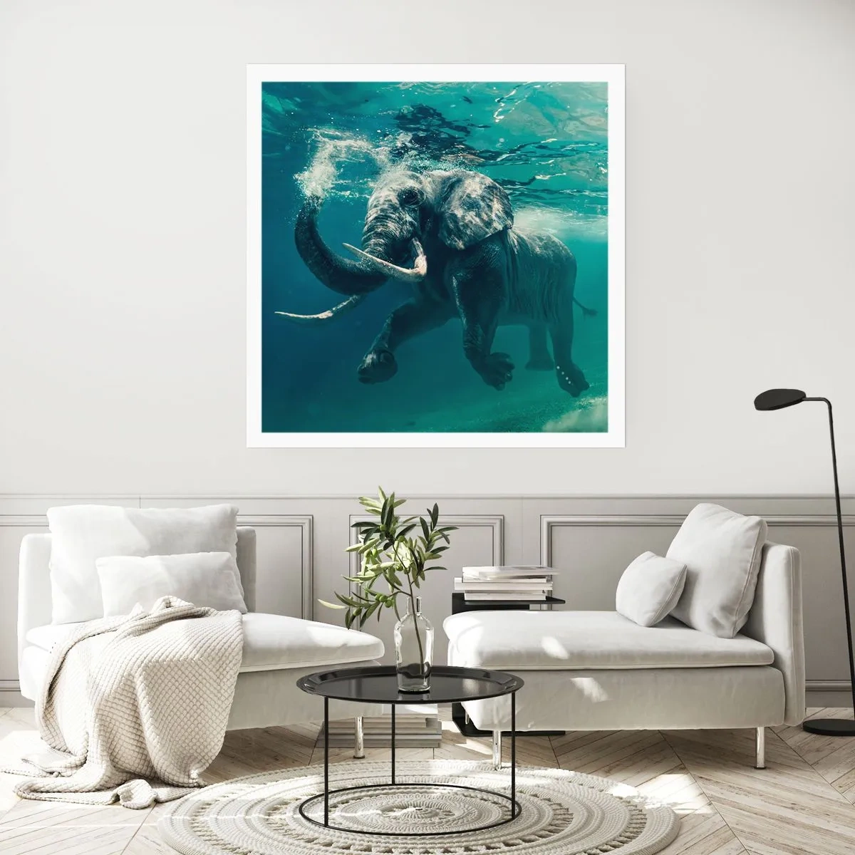 Plakat - Wszyscy lubią pływać - 50x50 cm