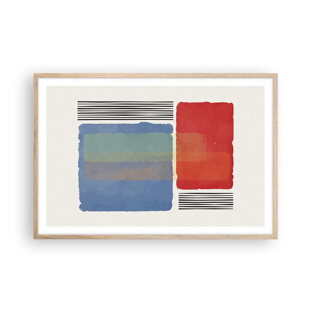 Plakat w ramie jasny dąb - Duch i litera geometrii - 91x61 cm