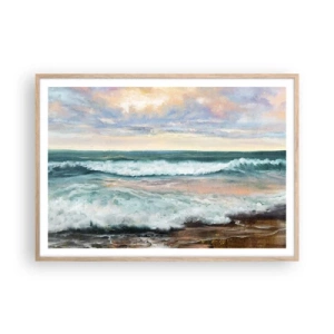 Plakat w ramie jasny dąb - Tutaj wygładzisz duszę - 100x70 cm