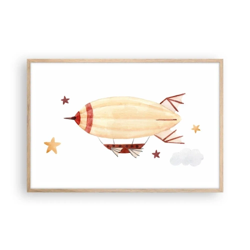 Plakat w ramie jasny dąb - Powietrzny statek - 91x61 cm