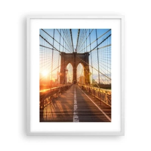 Plakat w białej ramie - Na złotym moście - 40x50 cm