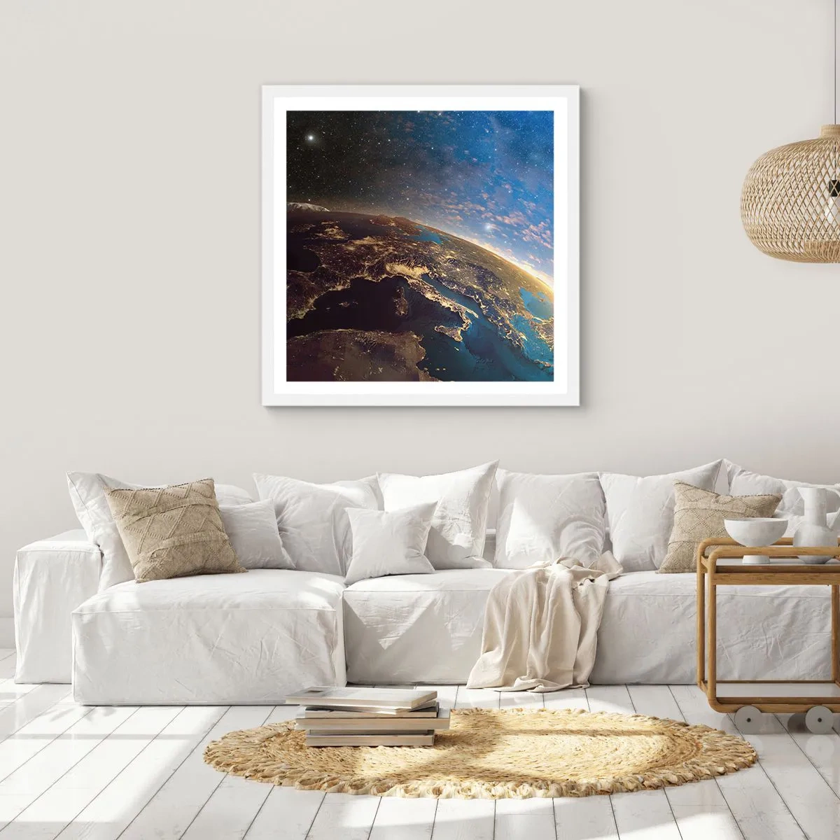 Plakat w białej ramie - Spójrzmy na siebie z dystansu - 60x60 cm