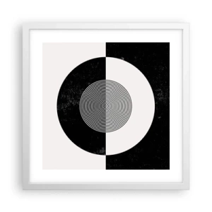 Plakat w białej ramie - Harmonia w czerni i bieli - 40x40 cm