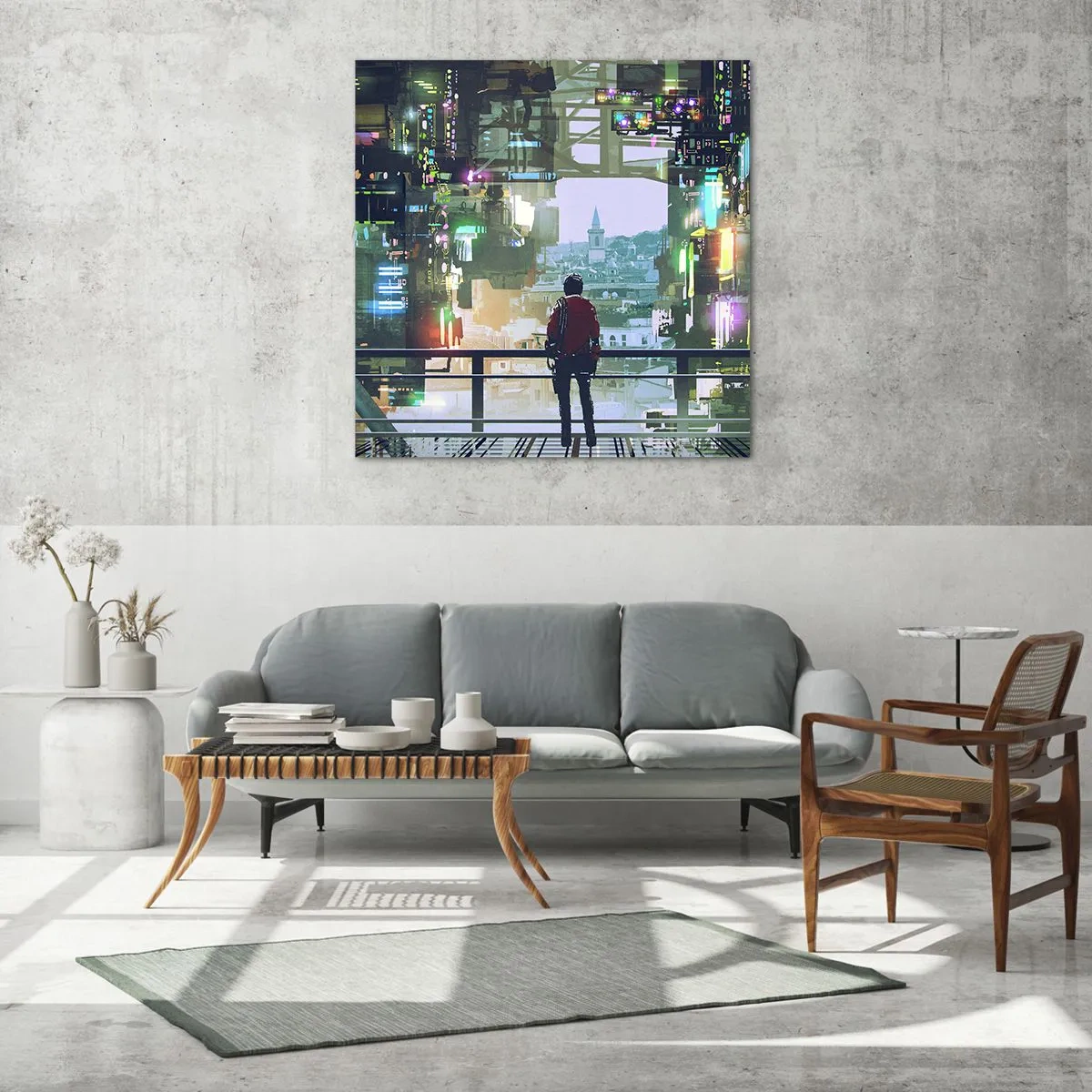 Obraz na szkle - Dwa światy - 60x60 cm