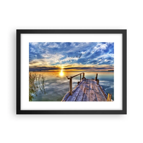 Plakat w czarnej ramie - Wiatr idzie na spoczynek - 40x30 cm