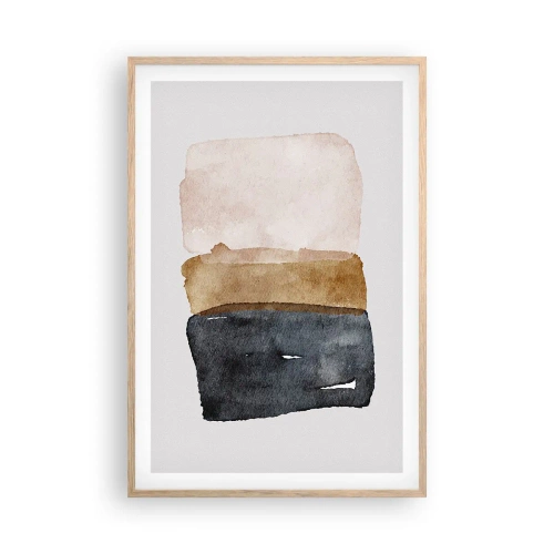 Plakat w ramie jasny dąb - Kompozycja barw ziemi - 61x91 cm