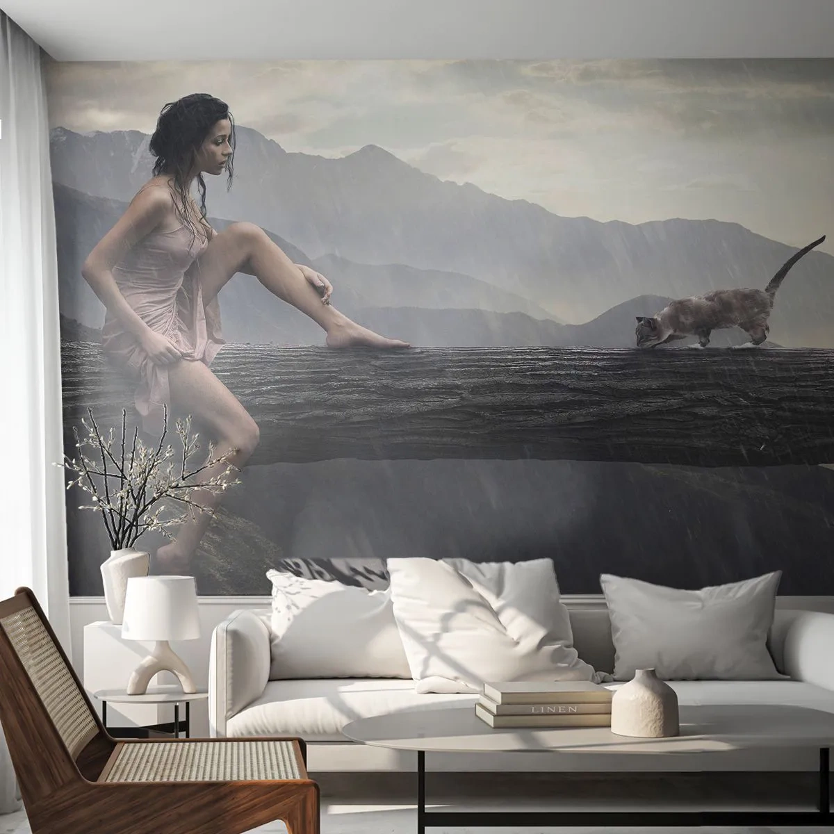 Fototapeta Premium Canvas - Szczyty piękna - Kobieta, Modelka, Krajobraz - 250x175 cm