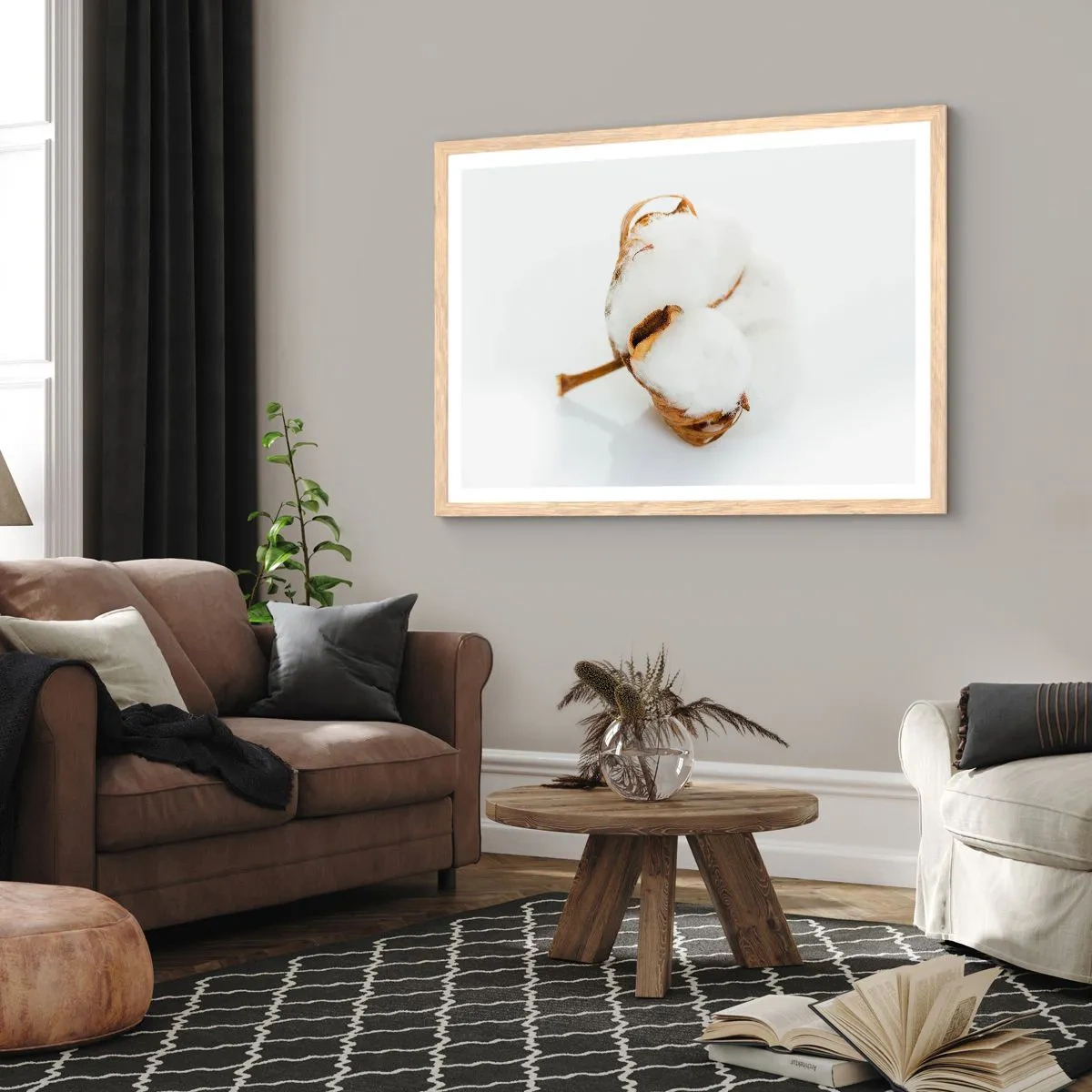 Plakat w ramie jasny dąb - Miękka z natury - 91x61 cm