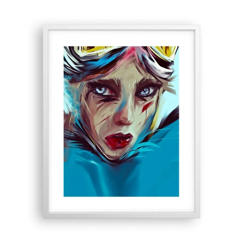 Plakat w białej ramie - Wojowniczka szos - 40x50 cm