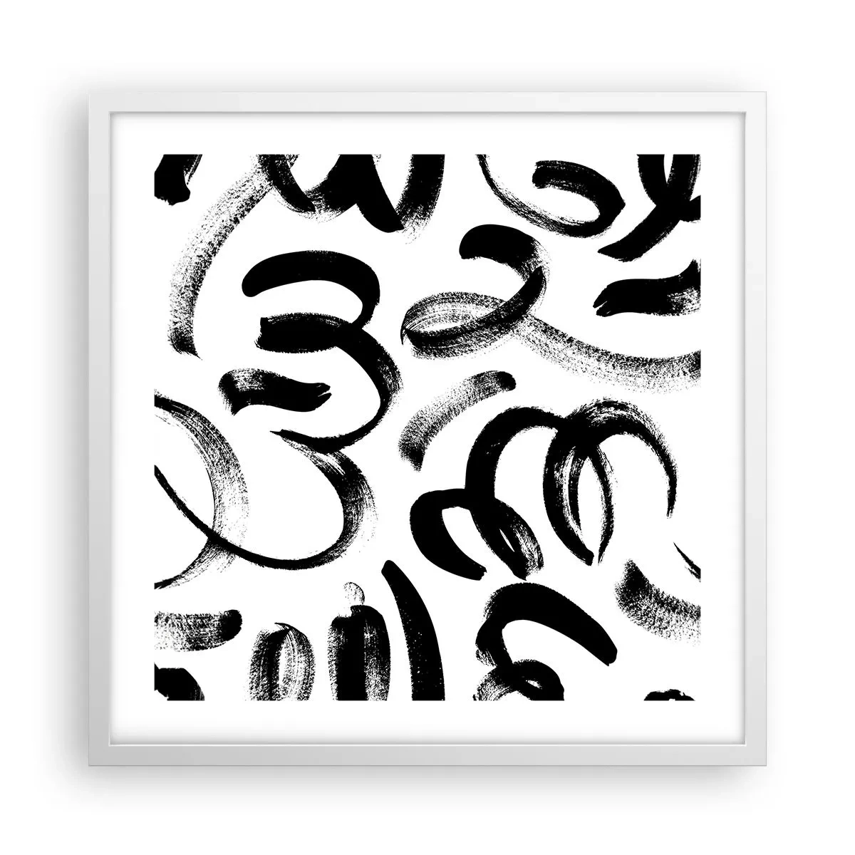 Plakat w białej ramie - Czarno na białym - 50x50 cm