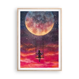 Plakat w ramie jasny dąb - Bujać w obłokach - 70x100 cm