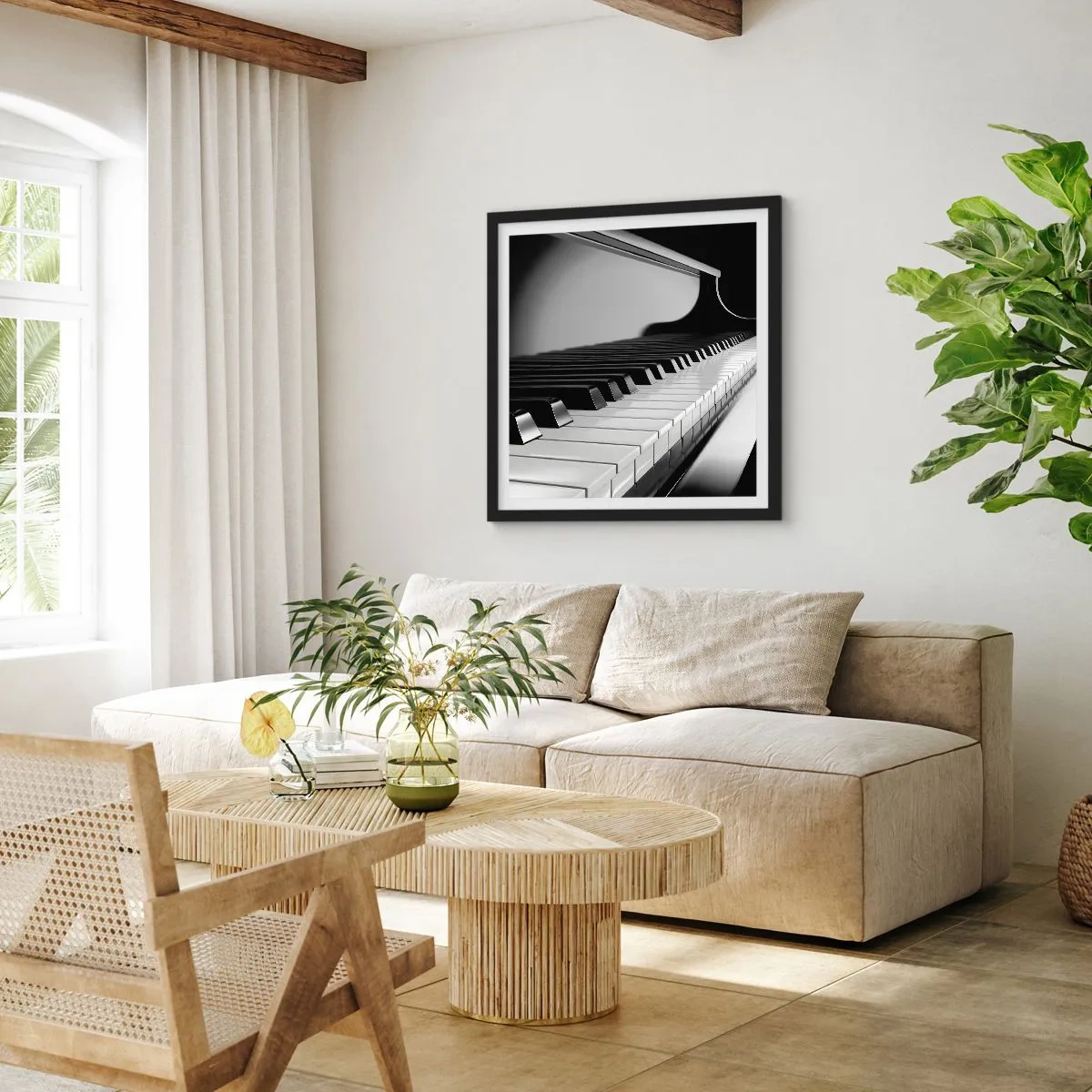 Plakat w czarnej ramie - Harmonia kształtów i barw - 40x40 cm