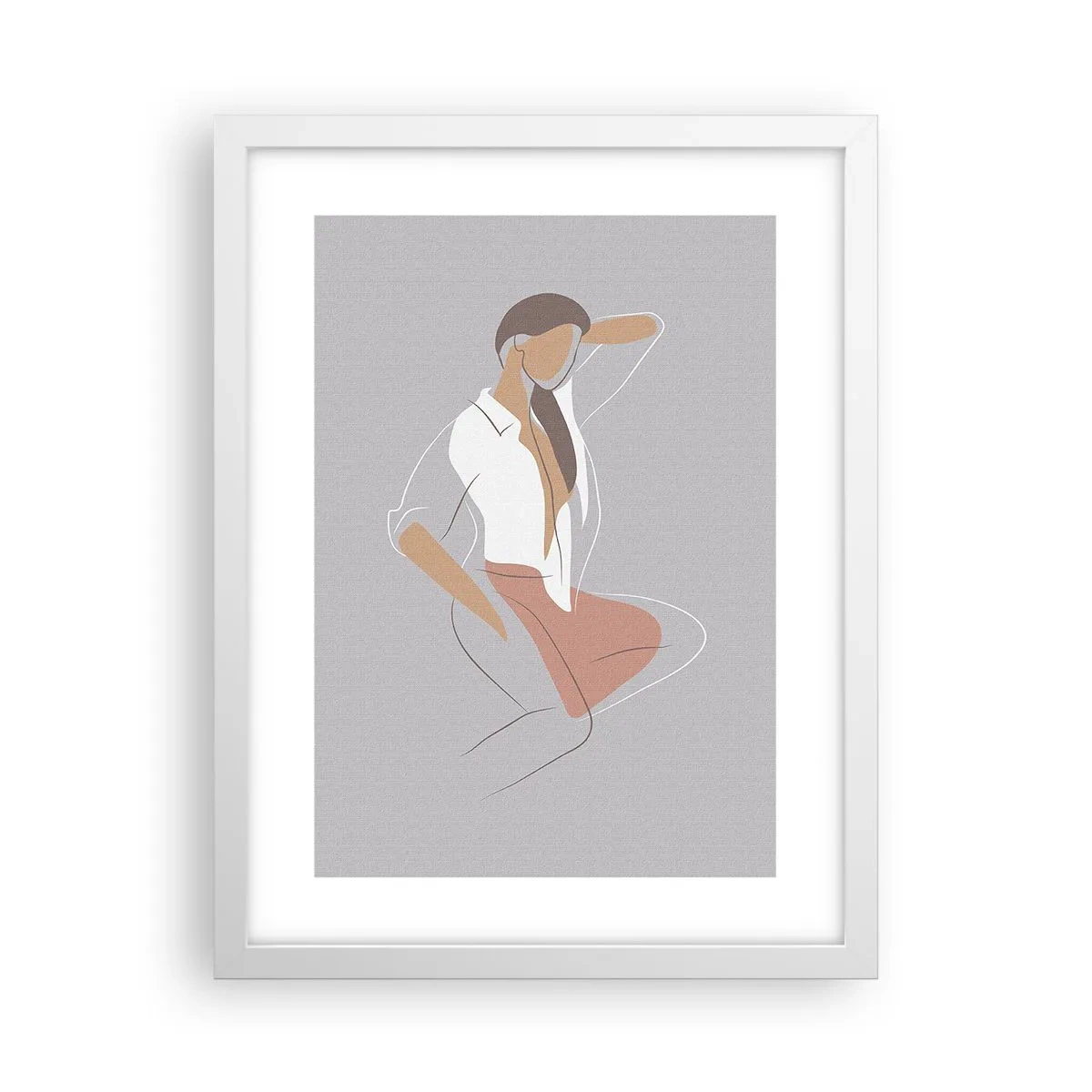 Plakat w białej ramie - Zarys wdzięku - 30x40 cm