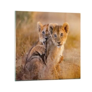 Obraz na szkle - Nie przeszkadzać! Bawimy się - 50x50 cm