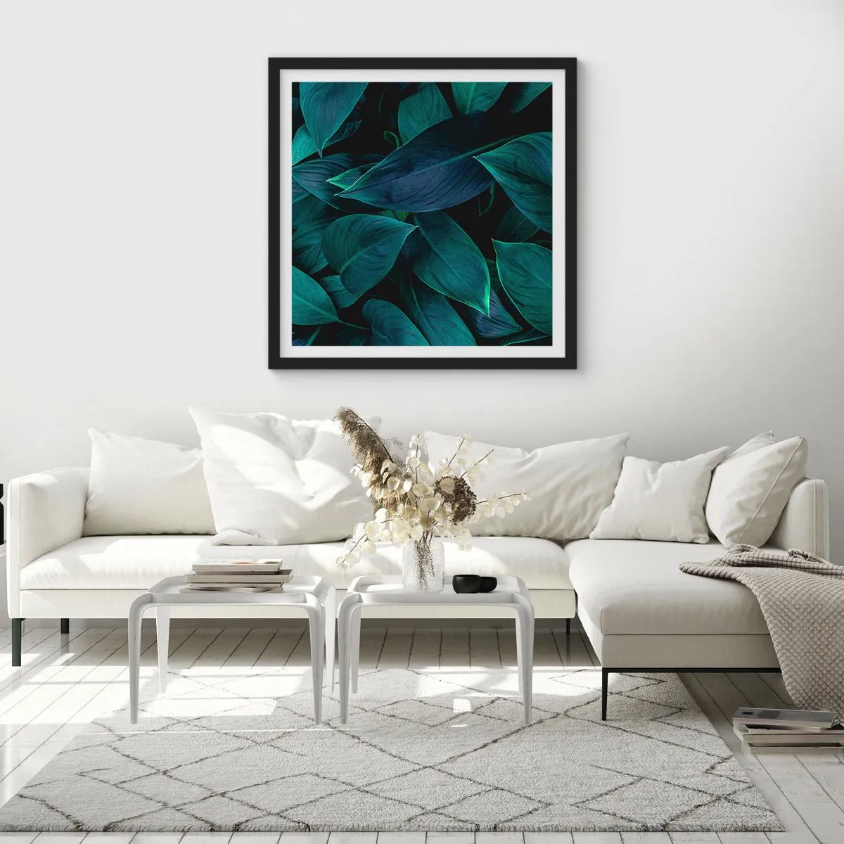Plakat w czarnej ramie - Zieleń sama w sobie - 30x30 cm
