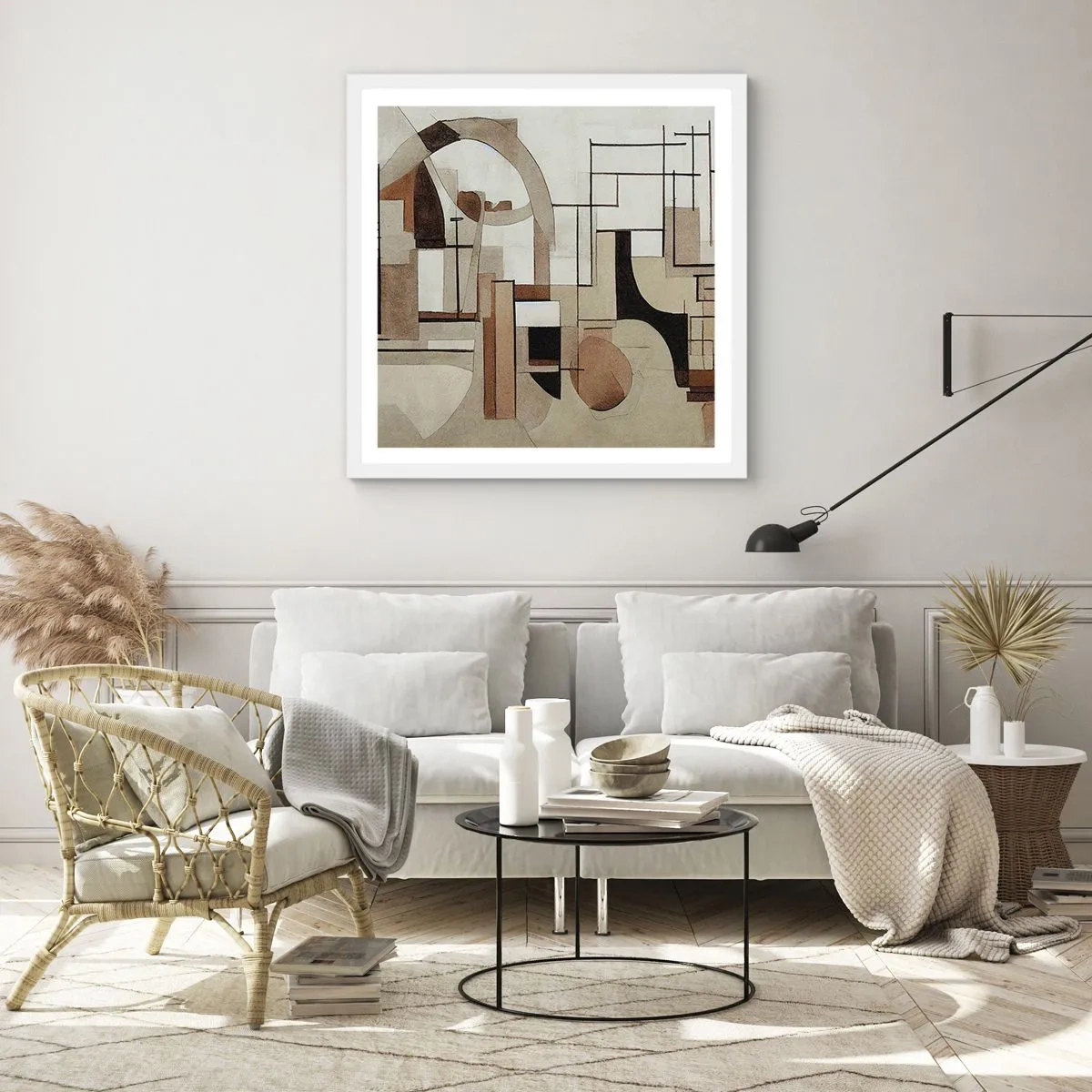 Plakat w białej ramie - Pejzaż miejski 2.0 - 50x50 cm