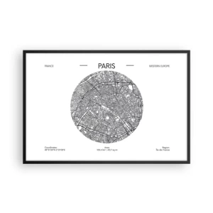 Plakat w czarnej ramie - Anatomia Paryża - 91x61 cm