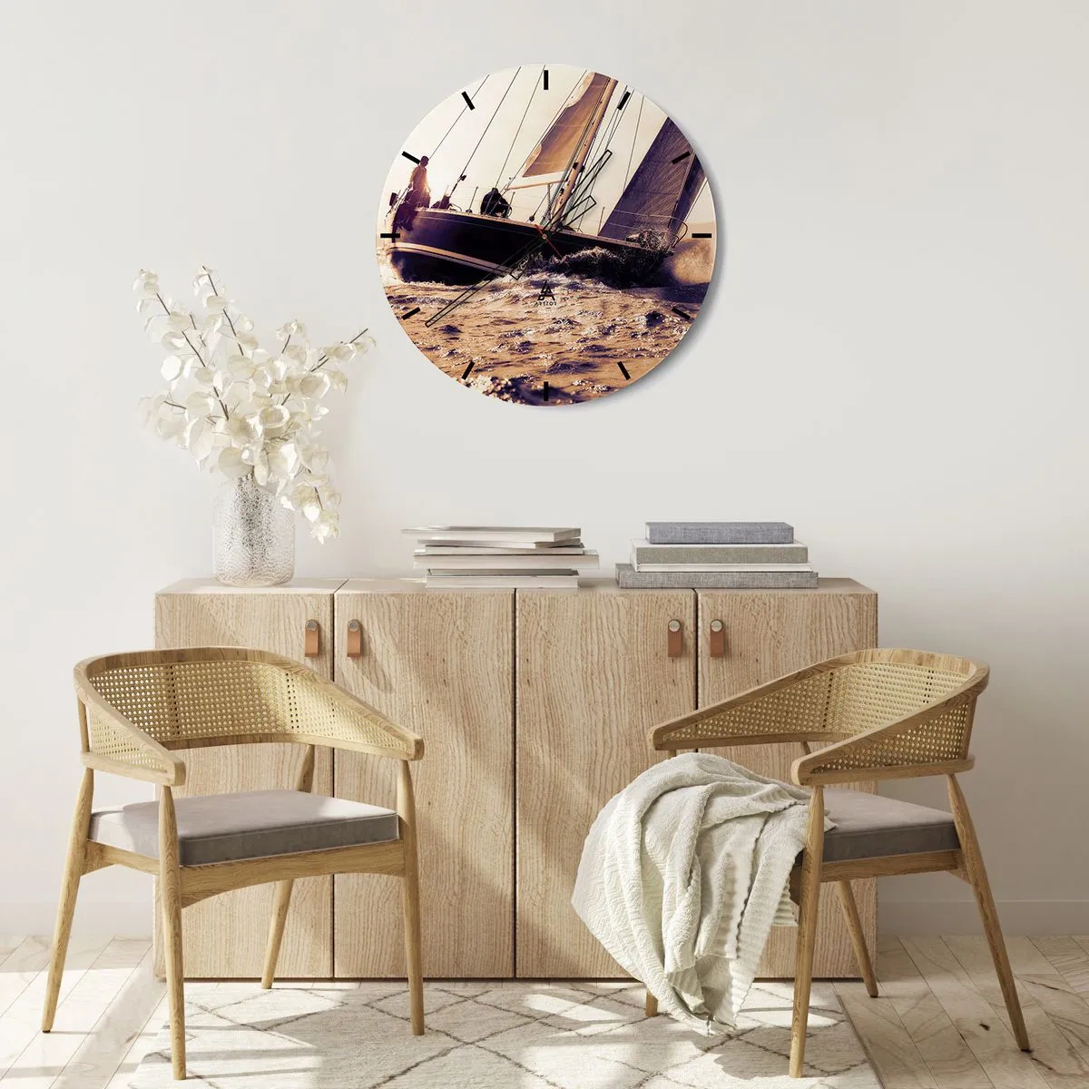 Zegar ścienny - Żeglujże, żeglarzu - 40x40 cm
