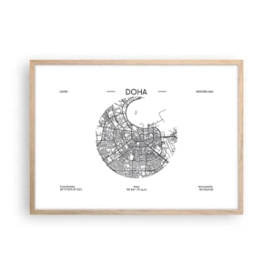 Plakat w ramie jasny dąb - Anatomia Dohy - 70x50 cm