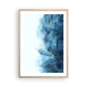 Plakat w ramie jasny dąb - Błękit w złocie - 50x70 cm