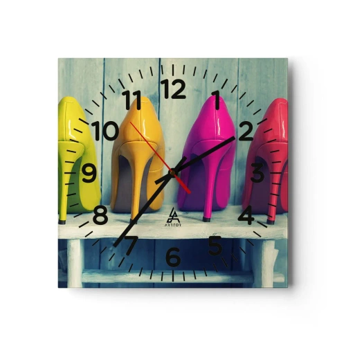 Zegar ścienny - Spacerem po tęczy - 40x40 cm