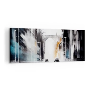 Obraz na płótnie - Studium miasta: architektura i ruch - 100x40 cm