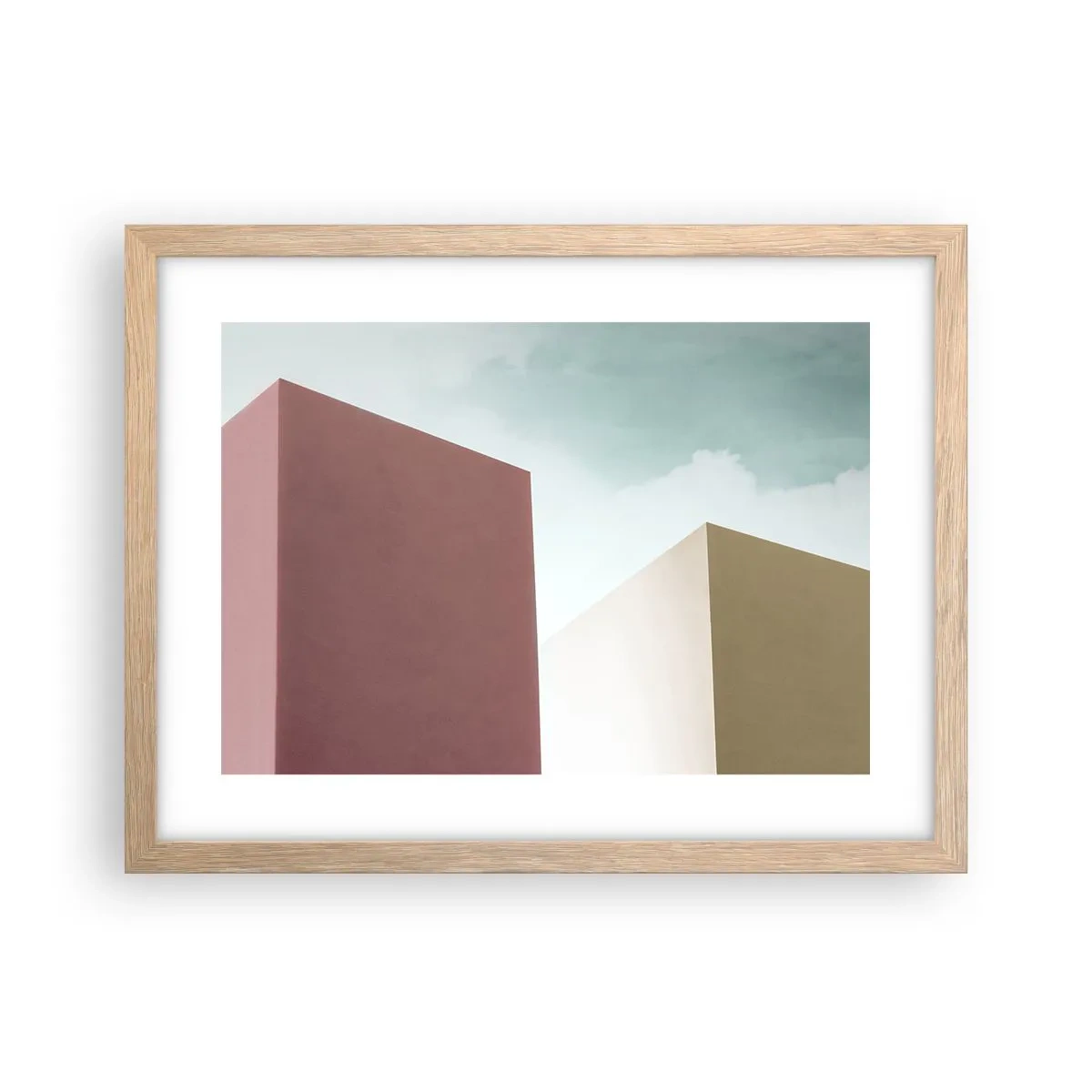 Plakat w ramie jasny dąb - Geometria słonecznego lata - 40x30 cm