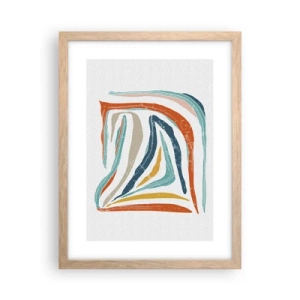 Plakat w ramie jasny dąb - Abstrakcja przyjaźnie uśmiechnięta - 30x40 cm