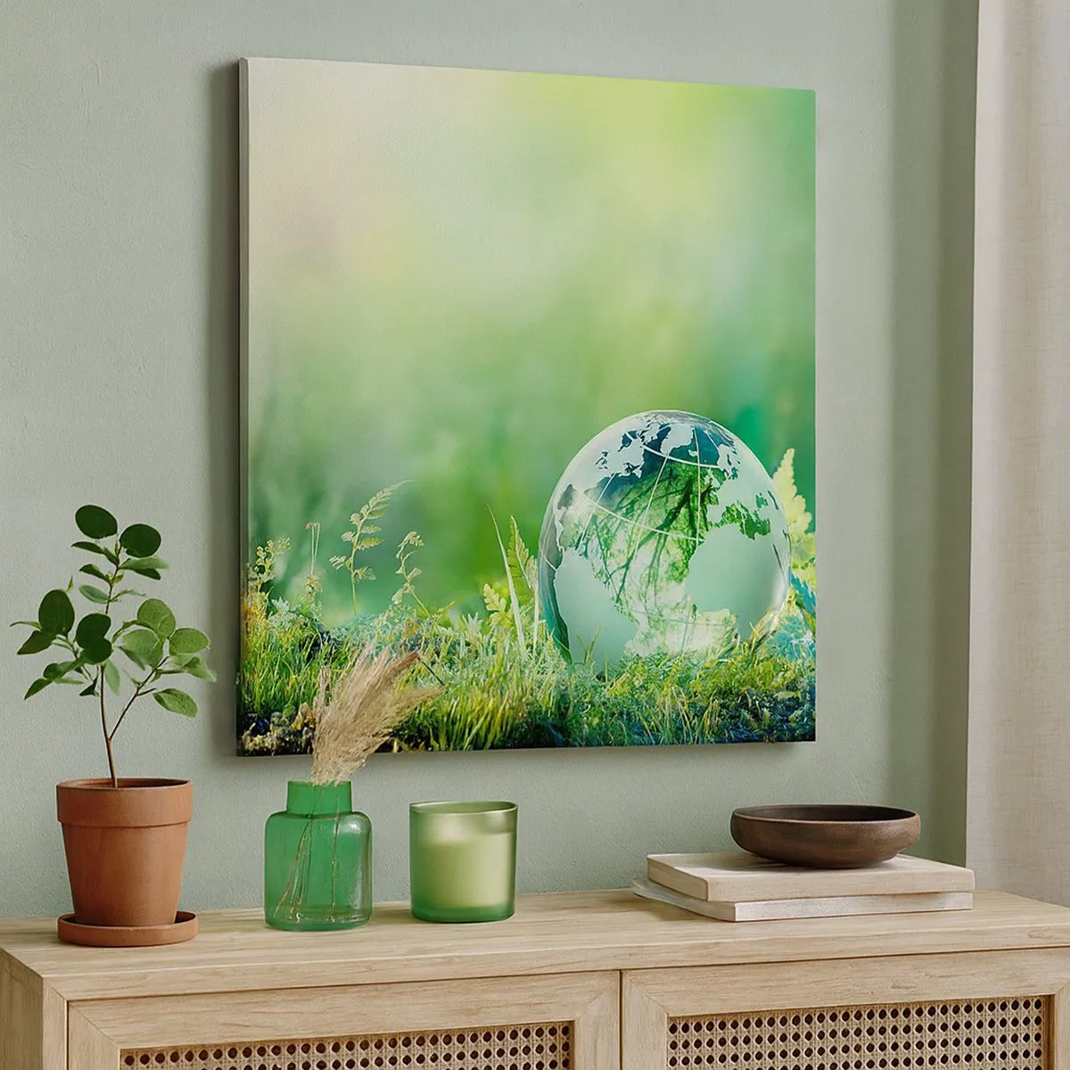 Obraz na płótnie - Zielona planeta - 30x30 cm