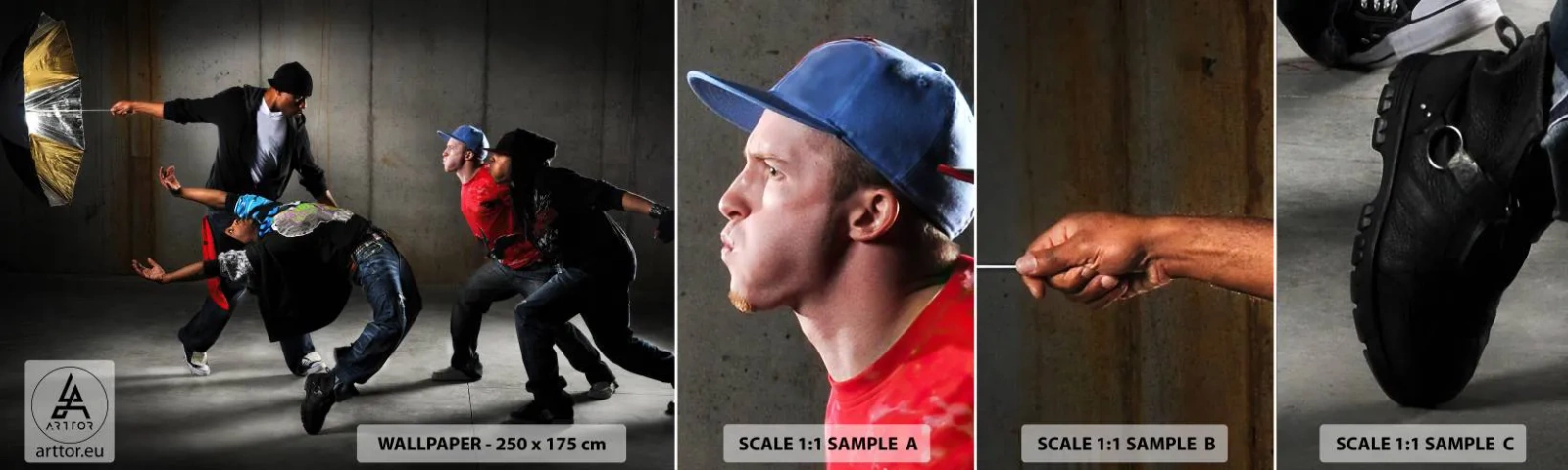 Fototapeta Próbka Standard Eco - Tańczący z ulicznym wiatrem - Taniec, Muzyka, Ludzie - 100x30 cm